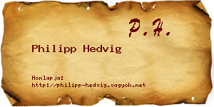 Philipp Hedvig névjegykártya